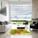 Machine Washable Transitional Bold Yellow Rug in a Kitchen, wshpat965yw