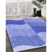 Machine Washable Transitional Blue Rug in a Family Room, wshpat966blu