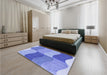 Patterned Blue Rug in a Bedroom, pat966blu