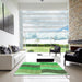 Machine Washable Transitional Green Rug in a Kitchen, wshpat966grn
