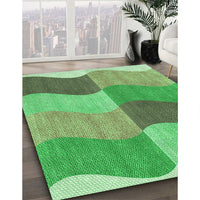 Patterned Green Rug, pat966grn