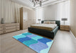 Patterned Blue Rug in a Bedroom, pat966lblu