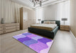 Patterned Purple Rug in a Bedroom, pat966pur