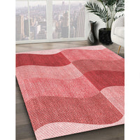 Patterned Light Coral Pink Rug, pat966rd