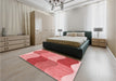 Patterned Light Coral Pink Rug in a Bedroom, pat966rd