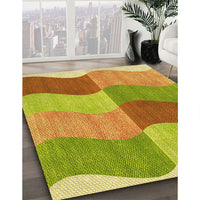 Patterned Neon Yellow Green Rug, pat966yw