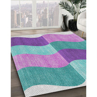 Patterned Purple Violet Purple Novelty Rug, pat966