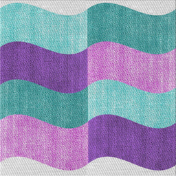 Square Patterned Purple Violet Purple Novelty Rug, pat966