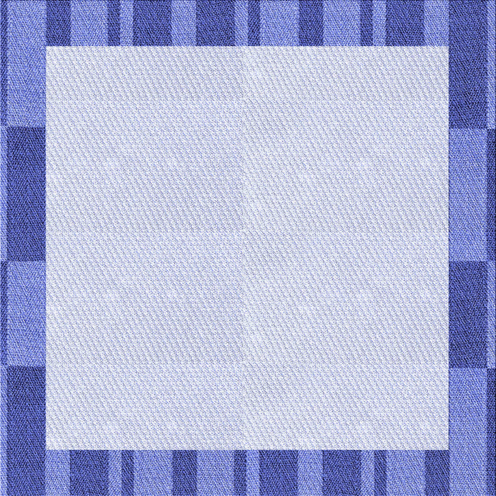 Round Patterned Blue Rug, pat967blu