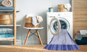 Machine Washable Transitional Blue Rug in a Washing Machine, wshpat967blu