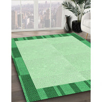 Patterned Light Green Rug, pat967grn