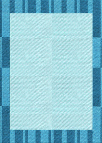 Machine Washable Transitional Blue Rug, wshpat967lblu