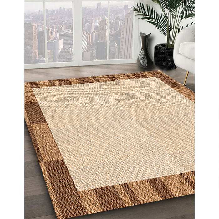 Patterned Golden Blonde Gold Rug in Family Room, pat967org