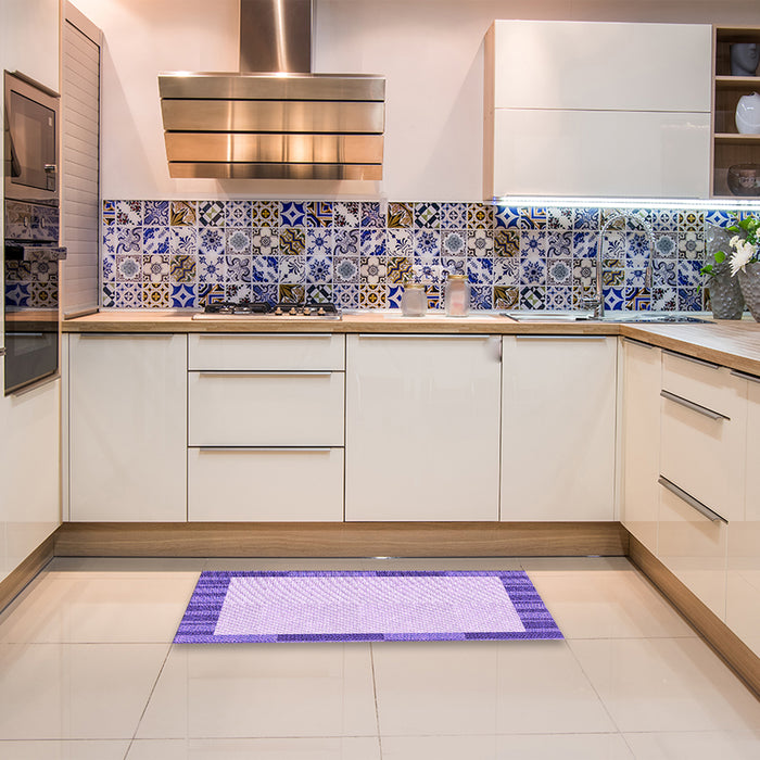 Patterned Periwinkle Pink Rug in a Kitchen, pat967pur