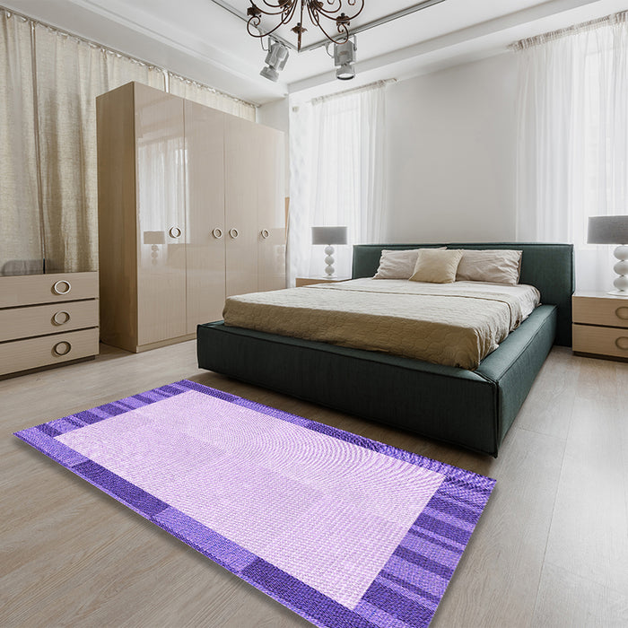 Patterned Periwinkle Pink Rug in a Bedroom, pat967pur