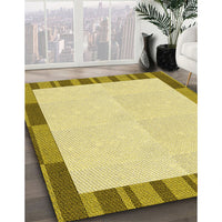 Patterned Dark Golden Brown Rug, pat967yw