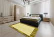 Patterned Dark Golden Brown Rug in a Bedroom, pat967yw