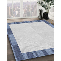 Patterned Water Blue Novelty Rug, pat967