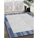 Patterned Water Blue Novelty Rug in Family Room, pat967