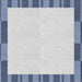 Square Patterned Water Blue Novelty Rug, pat967