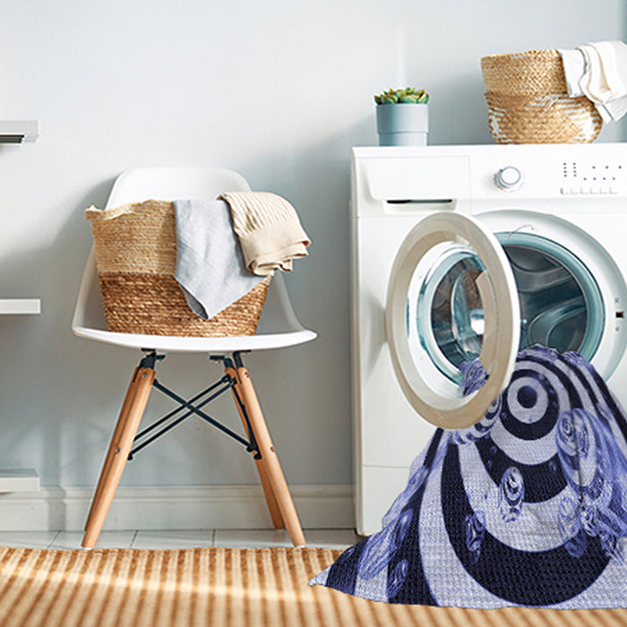 Machine Washable Transitional Blue Rug in a Washing Machine, wshpat968blu