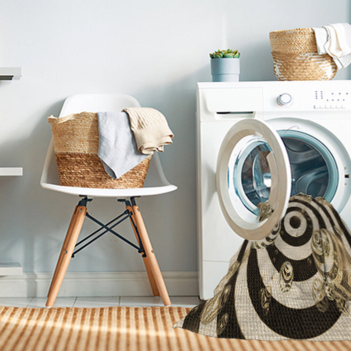 Machine Washable Transitional Bakers Brown Rug in a Washing Machine, wshpat968brn