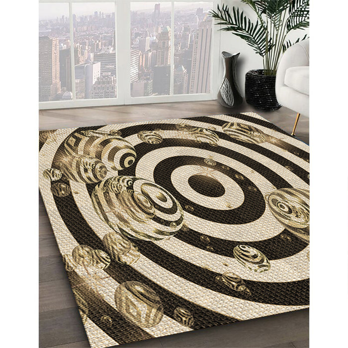 Patterned Bakers Brown Rug in Family Room, pat968brn