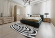 Patterned Dark Gray Black Rug in a Bedroom, pat968gry