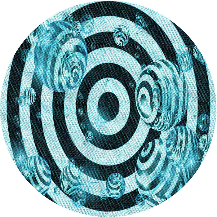 Square Machine Washable Transitional Medium Teal Green Rug in a Living Room, wshpat968lblu