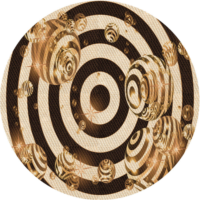 Square Patterned Red Brown Rug, pat968org