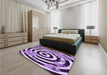 Round Machine Washable Transitional Purple Rug in a Office, wshpat968pur