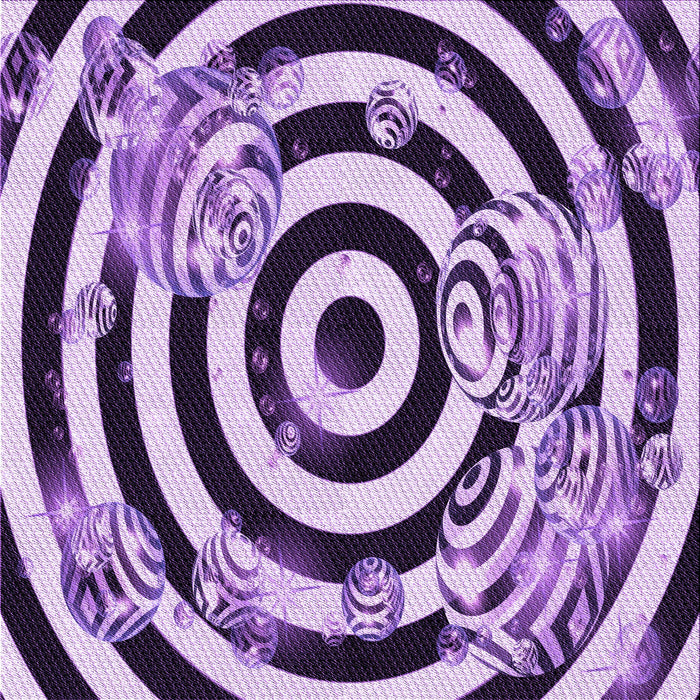 Round Patterned Purple Rug, pat968pur