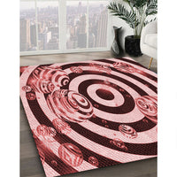 Patterned Pastel Pink Rug, pat968rd