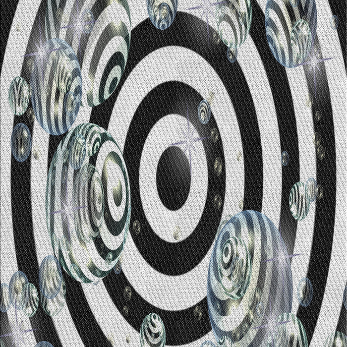 Patterned Gunmetal Green Novelty Rug, pat968