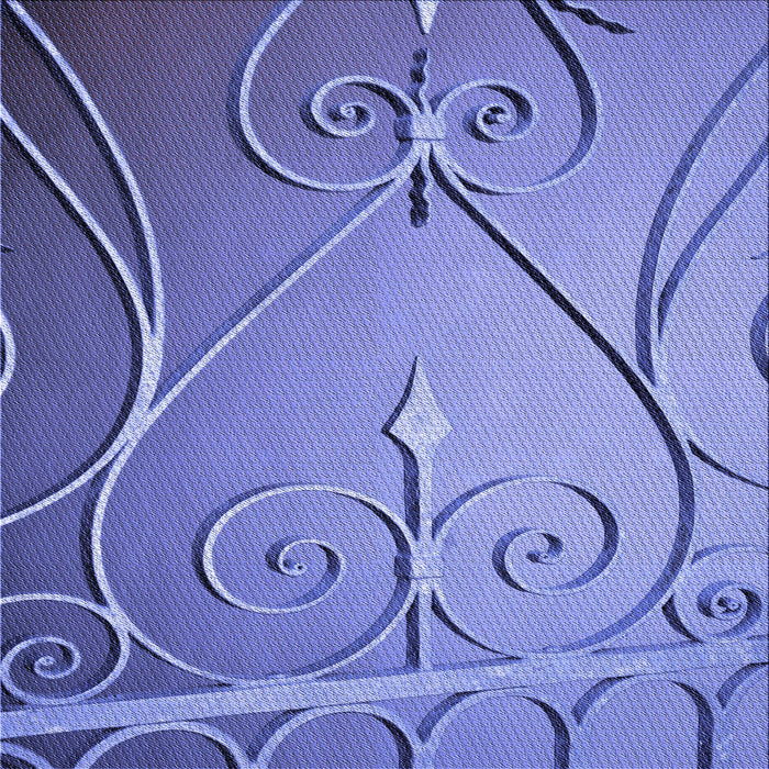 Round Patterned Denim Blue Rug, pat969blu