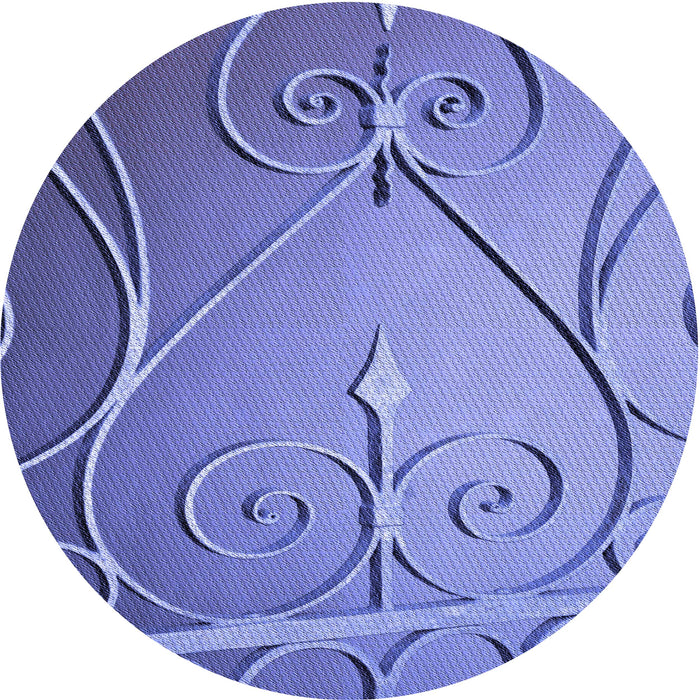 Square Patterned Denim Blue Rug, pat969blu