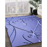 Patterned Denim Blue Rug, pat969blu