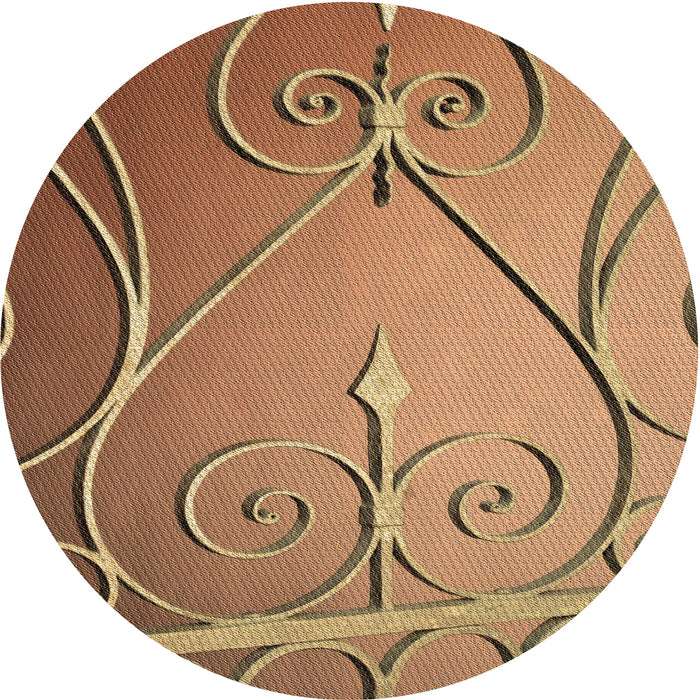 Square Patterned Orange Rug, pat969brn