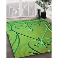 Patterned Green Rug, pat969grn