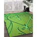 Patterned Green Rug in Family Room, pat969grn