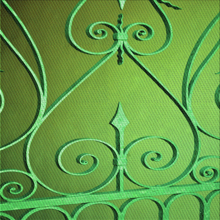 Round Patterned Green Rug, pat969grn