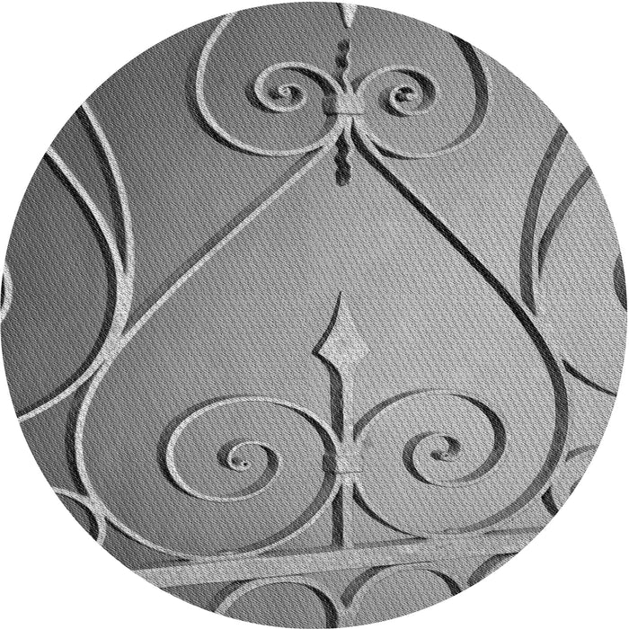 Square Patterned Carbon Gray Rug, pat969gry