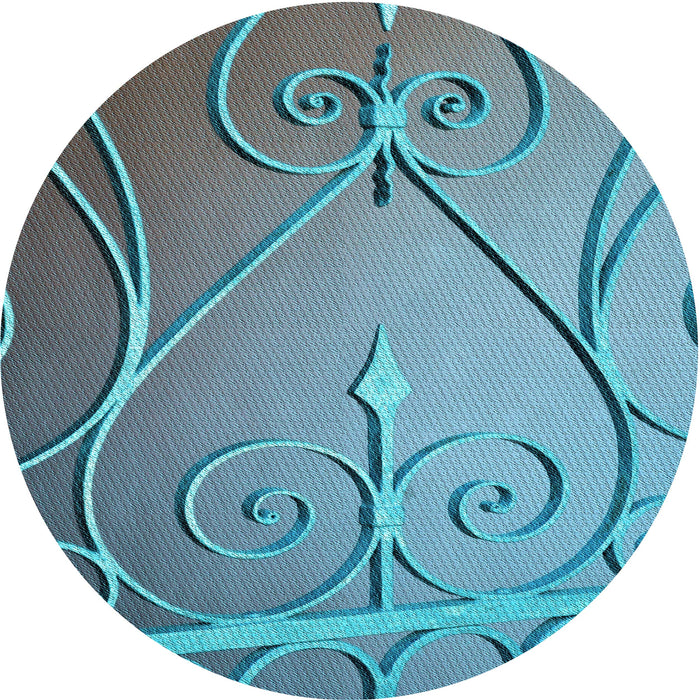 Square Machine Washable Transitional Green Rug in a Living Room, wshpat969lblu