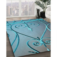 Patterned Green Rug, pat969lblu