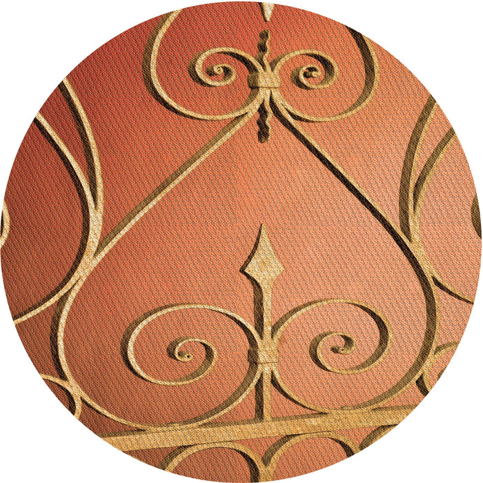 Square Patterned Orange Rug, pat969org