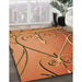 Patterned Orange Rug in Family Room, pat969org