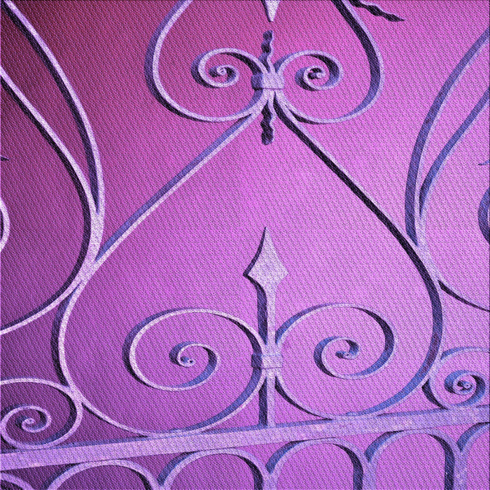 Round Patterned Purple Rug, pat969pur