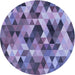 Square Machine Washable Transitional Deep Periwinkle Purple Rug in a Living Room, wshpat97blu