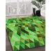 Machine Washable Transitional Green Rug in a Family Room, wshpat97grn