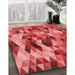 Machine Washable Transitional Red Rug in a Family Room, wshpat97rd